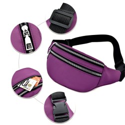 Biaqud Purple Waterproof Belt Bag - Stylish and Practical Waist Bag with Adjustable Strap, Perfect for Travel, Outdoor Activities, and Daily Use